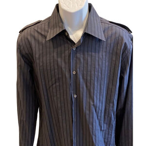 Burberry Charcoal Gray Pinstripe Dress Shirt